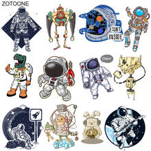 ZOTOONE-Parche de Robot astronauta para ropa, transferencia de hierro para camiseta, pegatinas de oso, apliques de transferencia de calor Diy E 2024 - compra barato