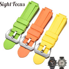 24x16mm Convex End Silicone Strap for Timex IQ Series T2N720 T2p140 Colorful Watch Bands Wrist Bracelet Watch Belt Correa Hombre 2024 - compre barato
