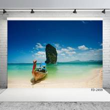 Verão mar barco céu azul areia praia fotografia fundos jovens retrato crianças backdrops fotográficos para estúdio de fotografia prop 2024 - compre barato
