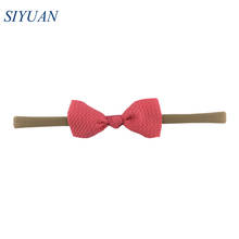 30pcs/lot DIY Elastic Nylon Headband with 3.2 inch Bow Knot Kids Girl Hair Accessories Soft Hairband 20 Colors HB098 2024 - buy cheap