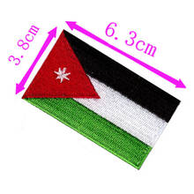 Jordan country flag embroidery patch 6.3cm wide high quality iron on sew on backing/hand craft/Applique/white star/stripe 2024 - buy cheap