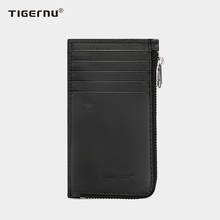 Tigernu rfid carteira anti-roubo masculina, porta cartão slim com 10 posições de couro genuíno para homens casual bolsas de dinheiro pequenas 2024 - compre barato