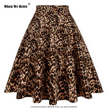 When We Retro Autumn Midi Skirts SS0007 A Line Swing High Waist Skirt Cotton Vintage Rockabilly Women Leopard Skirt With Pockets 2024 - buy cheap