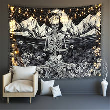 Skull Meditation Tapestry Wall Hanging Hippie Night Sky Landscape Room Decor Witchcraft Wall Art Cat Tapestry Mandala Cloth Yoga 2024 - buy cheap