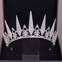 Baroque Luxury Sparking Geometric Crystal Bridal Tiaras Crown Diadem Pageant Rhinestone Veil Tiara Headband Wedding Hair Jewelry 2024 - buy cheap