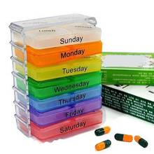 Pastillero pequeño portátil de una semana, caja de medicina sellada, de 7 capas, plegable, almacenamiento de medicina, contenedor de tableta 2024 - compra barato