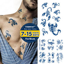 Tatuajes de tinta duraderos para hombre y mujer, Tatuajes Temporales impermeables de arte corporal, tatuajes de escorpión, Araña, tatuajes de brazo, tigre falso 2024 - compra barato