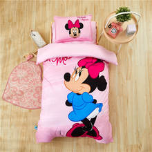 3D Disney Minnie Mouse Bedding set for Kids Baby 47"X59" Crib Size Duvet Cover pillow Sham 100% Cotton Bed Linen Girls Comforter 2024 - buy cheap