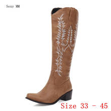 Spring Autumn Women Knee High Boots Woman Western High Heel Long Boots Botas Small Plus Size 33 - 45 2024 - buy cheap