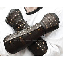 Medieval Men Knight Prince Cosplay Leather Gloves Carnival Retro Soldier Armor Bracers Gauntlet Wristband Handguards Party Props 2024 - buy cheap