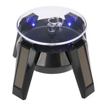 Suporte giratório 360 graus para relógio, luminária solar com led, colar, anel de exibição, joias, telefone, mesa giratória 2024 - compre barato