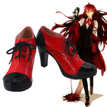 Anime Black Butler Grell Sutcliff Cosplay Party Shoes Black and Red Boots Customized Size 2024 - buy cheap