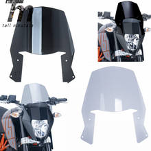 DUKE690 Motorcycle Windscreen Windshield Protector Cover Cowl for KTM Duke 690 2012 2013 2014 2015 2016 2017 2018 Black Smoke 2024 - buy cheap
