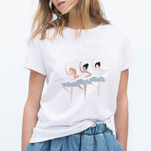 Camiseta con estampado de chicas de baile para mujer, remera Harajuku informal de manga corta, camisetas Hipster para mujer, ropa 2024 - compra barato