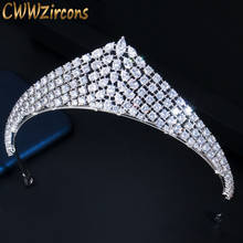 CWWZircons Gorgeous CZ Crystal Wedding Hair Accessories Bridal Queen Pageant Party Crown Tiara Headband Jewelry A019 2024 - buy cheap