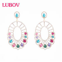 New Crystal Opal Stone Waterdrop Drop Earrings Rhinestone Gold Color Piercing Earrings Women Wedding Jewelry Christmas Gift 2018 2024 - buy cheap