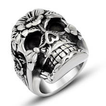 Классическое мужское кольцо, ювелирное изделие, Ретро стиль, тисненый цветок, нержавеющая сталь, кольцо для мужчин, s, панк, рок, ретро, готическое, байкерское, кольцо для мужчин, подарок 2024 - купить недорого