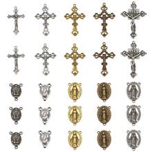 pandahall 20-70Pcs Necklace Pendants Alloy Chandelier Components Link Religious Rosary Jesus Cross Center Charm for DIY Jewelry 2024 - buy cheap