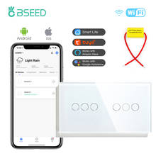 BSEED WIFI Double 3Gang 1Way Light Switches Smart Touch Sensor Wall Switch Google Alexa Smart Life App Switch Singlive Wire 2024 - buy cheap