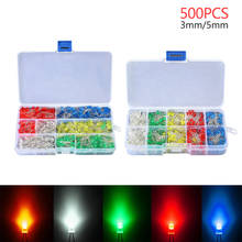 Surtido de diodos emisores de luz LED brillantes, Kit de diodos LED de 3/5mm, rojo, verde, amarillo, azul, blanco, bricolaje, 500 Uds. 2024 - compra barato