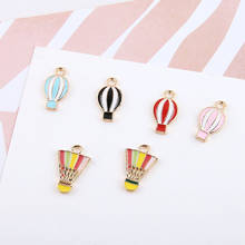 10pcs Alloy Drop Oil Hot Air Balloon Badminton Enamel Charms Gold Color Sport Earring Pendants Fit DIY Jewelry Accessories FX448 2024 - buy cheap