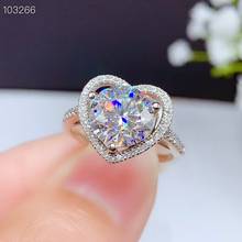 Женское кольцо с кристаллами в форме сердца, обручальное кольцо из серебра 925 пробы, подарок на день рождения 2024 - купить недорого