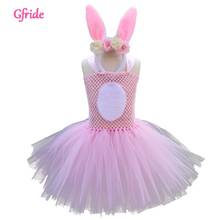 Fantasia de coelho para princesas, traje para crianças de animais, vestido tutu, cosplay, vestidos rosa 2024 - compre barato