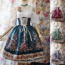 kawaii girl gothic lolita  loli Palace princess sweet lolita dress vintage lace printing patchwork high waist victorian dress 2024 - buy cheap