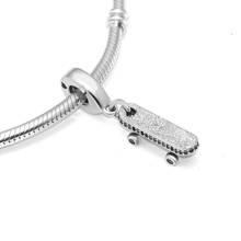 Fits for Pandora Charms Bracelets Be Free Skateboard Dangle Beads 100% 925 Sterling Silver Jewelry Free Shipping 2024 - buy cheap