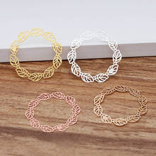 500pcs 29mm Filigree Brass Metal Leaf Olive Branch Pendant Circle Charms DIY Women Wedding Jewelry Set Accessories Wholesale 2024 - buy cheap