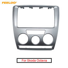 Kit de montagem para painel automotivo, dvd/cd, rádio, estéreo, 2din, painel de reequipamento, instalação de placa, para skoda octavia (2007-2012), manual a/c 2024 - compre barato