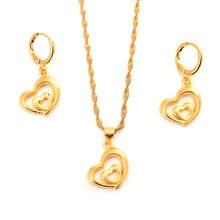 Africa Dubai gold Necklace Earring Set Women Party Gift love heart Jewelry Sets  bridal party  gift DIY charms girls kid Jewelry 2024 - buy cheap