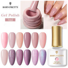 BORN PRETTY Gel Nail Polish For Nails 7ml Pink Shining Glitter Hybrid Nail Soak Off UV LED Semi-Permanant Varnish Super Top Coat 2024 - buy cheap