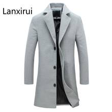 New Winter Wool Long Coat Men Warm Black Business Overcoat Mens Stylish Woolen Jacket Parka S -5xl 2024 - buy cheap