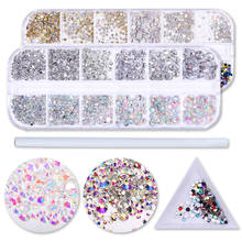 1 Set Crystal Rhinestone Multi-size 3D Charms Flat-back AB Clear Nail Stones Gems Nail Art Decorations Gold Silver Nail Rivets 2024 - buy cheap