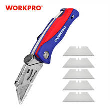 WORKPRO Folding Knife Pipe Cutter Electrician Cable Cutter Safety Knife Security Tool Plastic Handle Knife with 5 pcs blades 2024 - buy cheap