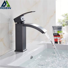 Deck Mounted Basin Mixer Faucet Black Hot Cold Basin Tap Single Hole Vanity Sink Faucet  Lead-Free Brass Bathroom Faucet 2024 - buy cheap