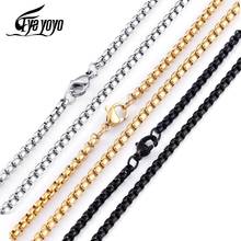 EyeYoYo 3/4mm 316 Stainless Steel Square Pearl Link Chains Necklace 2024 - buy cheap