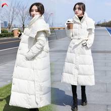 Orwindny casaco x-longo feminino de inverno, jaquetas slim de algodão acolchoado, quente, parkas plus size 3xl, roupas de neve 2024 - compre barato