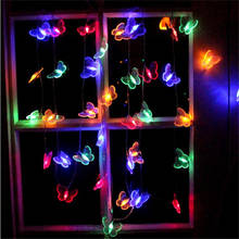 Guirlanda de natal iluminação do feriado interior led borboleta string luzes de fadas festa de férias ao ar livre jardim decoração do quarto 2024 - compre barato