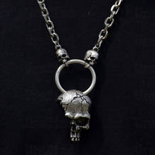 Half Skull Pendant Necklace For Men Metal Biker Necklace Gothic Punk Jewelry 2024 - buy cheap
