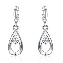 Pendientes colgantes de plata esterlina 925 para mujer, aretes de boda, joyería de circón, gota de cristal, venta al por mayor 2024 - compra barato