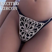 Luxury fashion women's tight bra underwear set body chain sexy crystal zircon flower shape bikini bra thong 2024 - buy cheap