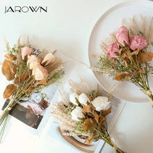 JAROWN Fake Flowers Roses Corn ear Bouquet Wedding INS Style Artificial Flowers Plant Home Decoration Bridesmaid Holding Flowers 2024 - buy cheap