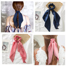 Ponytail Scrunchie Hair Ties Scarf Elastic Hair Rope for Women Hair Bow Ties Scrunchies Hair Bands Solid Color Ribbon Hairbands 2024 - buy cheap