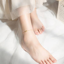 MIQIAO Women Girl 17 CM Romantic Bow Ankle 925 Sterling Silver Golden Bracelet Leg Chain Foot Jewelry Beach Accessories S3398 2024 - buy cheap