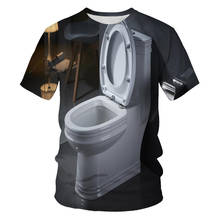 Roupas masculinas 2021 novo verão toalete impressão masculina manga curta camiseta 3d impressão t camisa casual respirável engraçado t camisas 2024 - compre barato