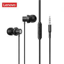 Lenovo-fones de ouvido tw13 originais, com fio, 3.5mm, som estéreo, microfone, compatível com xiaomi, samsung, huawei 2024 - compre barato