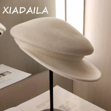 Шерстяная шляпа художника, Модный берет, осенне-зимняя фетровая шапочка, шерстяная военная шапка, верхняя шапка 2024 - купить недорого