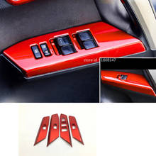 Car Sticker Inner Door Window Glass Panel Armrest Lift Switch Button ABS Red Trim Frame 4pcs For Toyota RAV4 2016 2017 2018 2024 - buy cheap